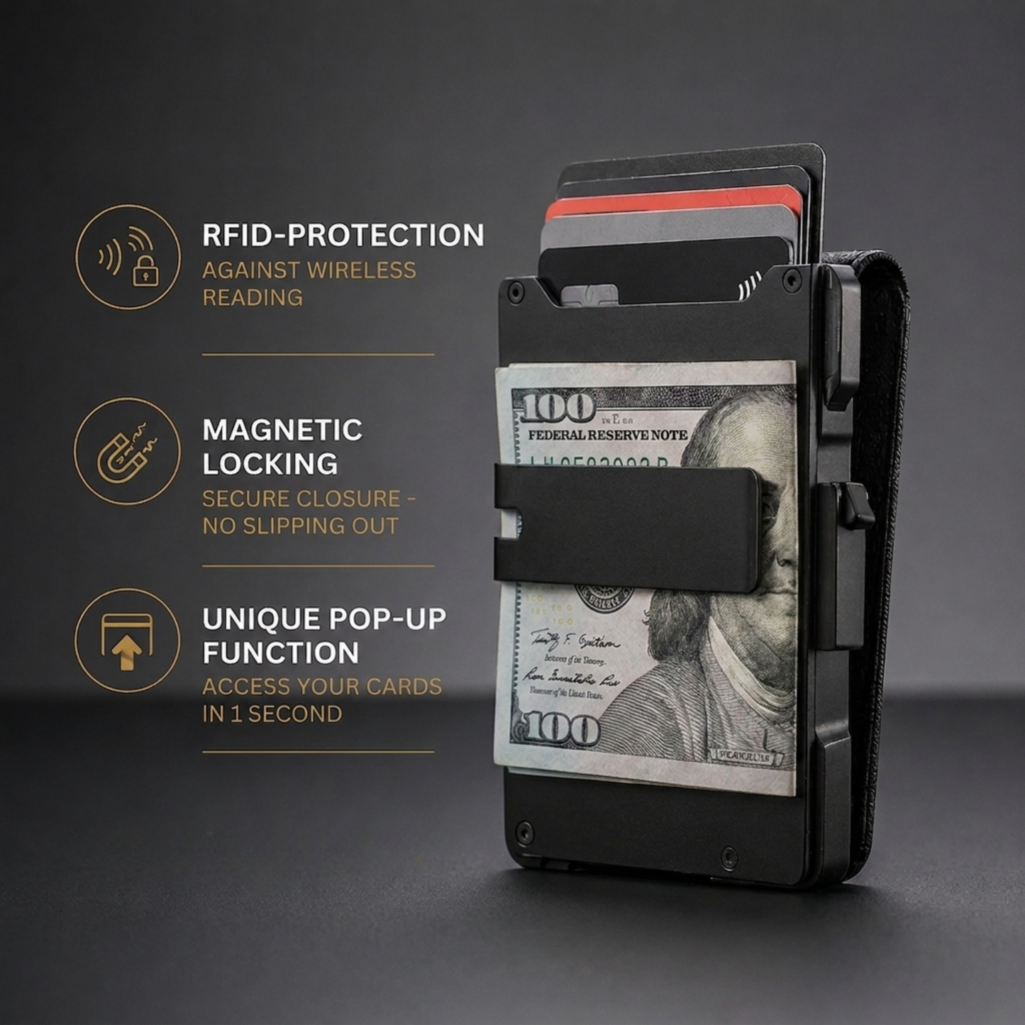 Baconix MagVault® Minimalist Wallet - Maximum Capacity. Minimal Footprint.