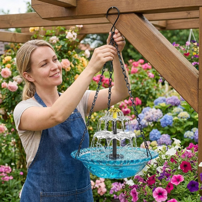 BACONIX® Solar Cascade Hanging Bird Bath Fountain